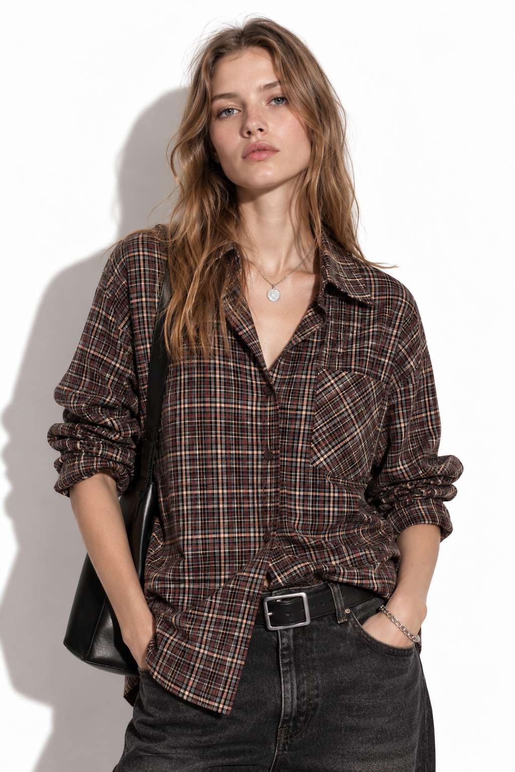Camicia a Quadri con Tasca e Bottoni | Stile Casual