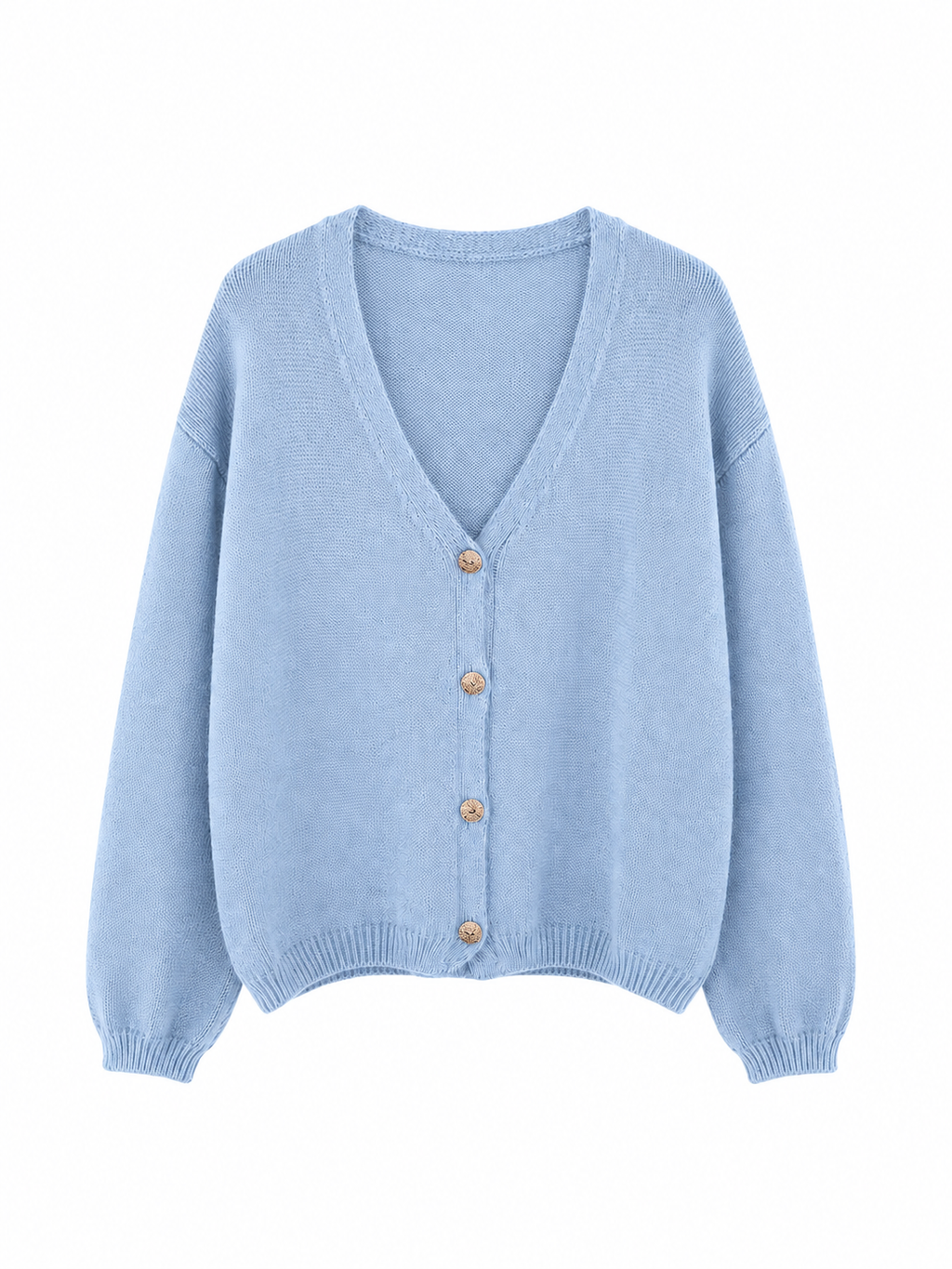 Cardigan a Maglia con Scollo a V e Bottoni | Stile Casual