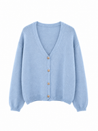 Cardigan a Maglia con Scollo a V e Bottoni | Stile Casual