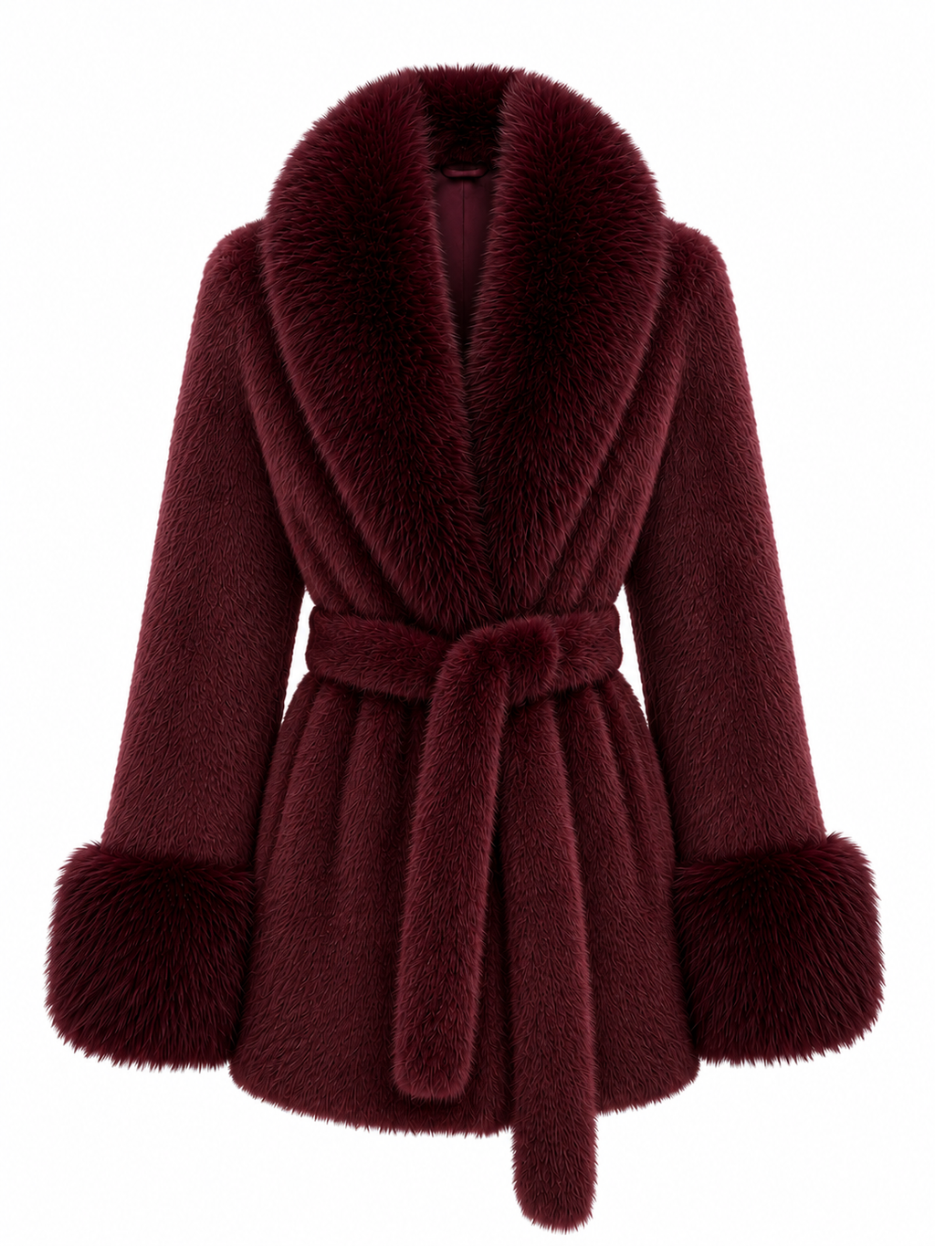 Cappotto Teddy in Pelliccia Sintetica con Cintura | Eleganza Invernale
