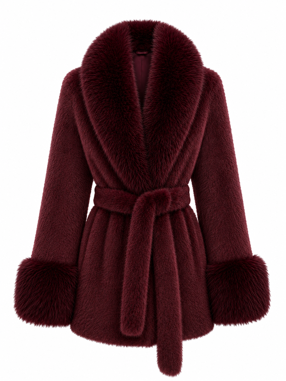 Cappotto Teddy in Pelliccia Sintetica con Cintura | Eleganza Invernale