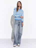 Cardigan a Maglia a Righe con Bottoni | Stile Casual