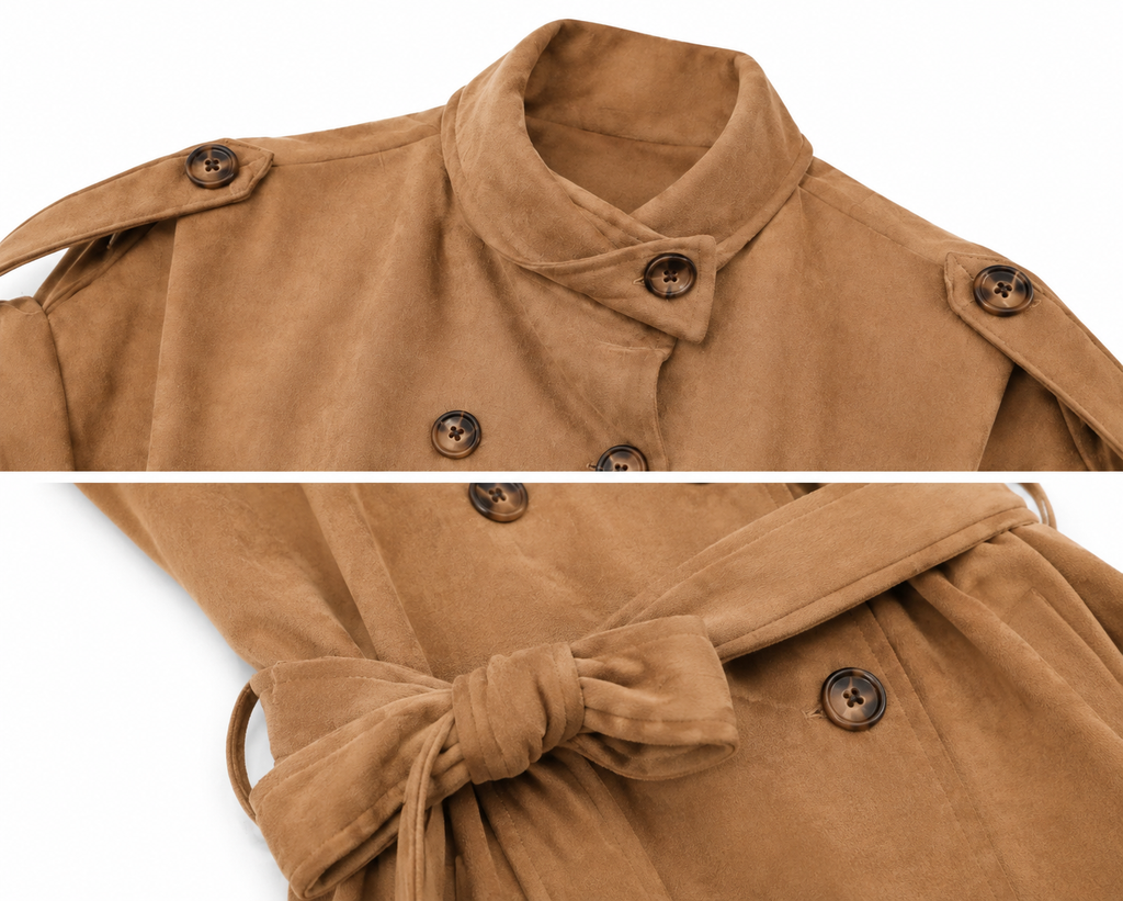 Sleeveless Windbreaker Vest with Belt | Elegant Style