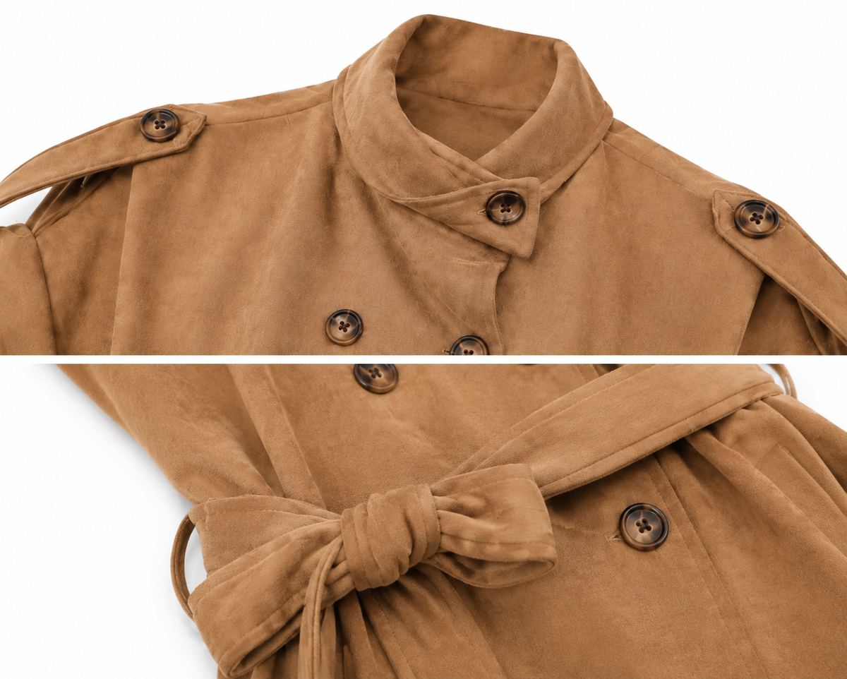 Sleeveless Windbreaker Vest with Belt | Elegant Style