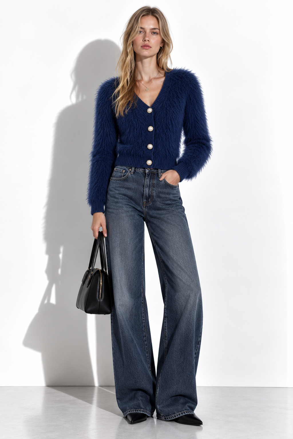 Cardigan a Maglia con Scollo a V e Bottoni | Stile Casual