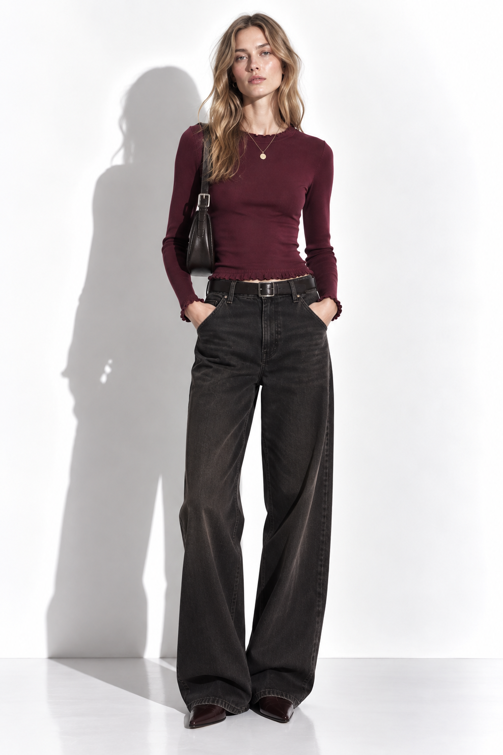 Maglia Slim a Maniche Lunghe con Girocollo | Stile Casual