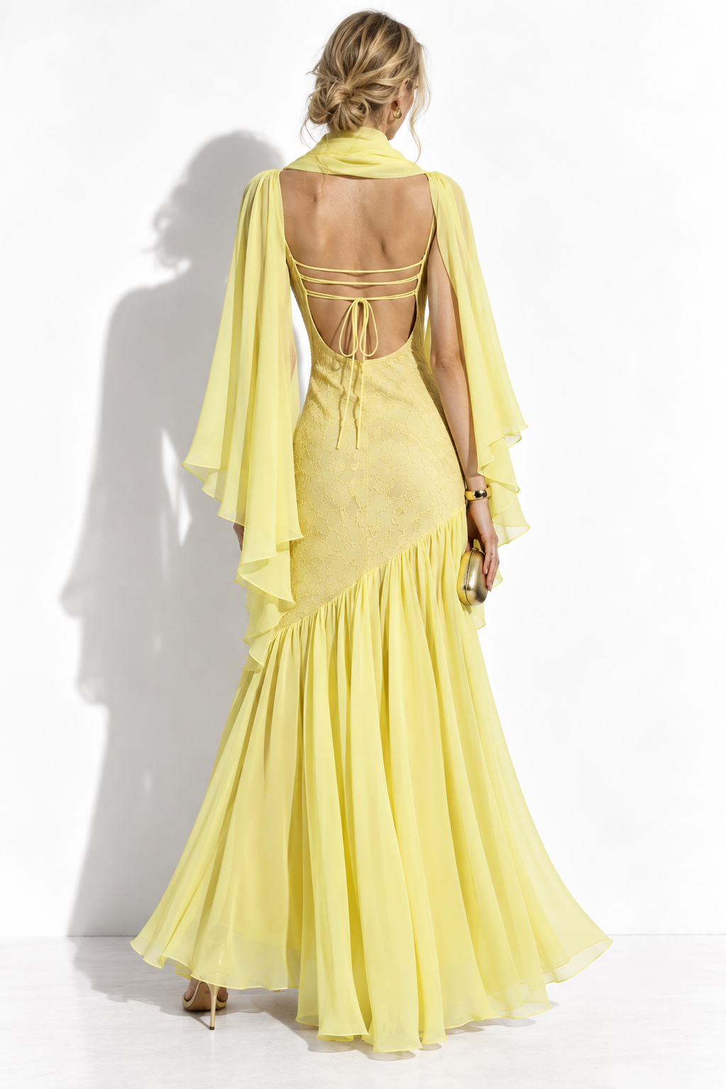 Abito Maxi Senza Spalline con Scialle | Stile Elegante