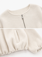 Giacca Corta con Collo Rotondo e Zip | Stile Elegante