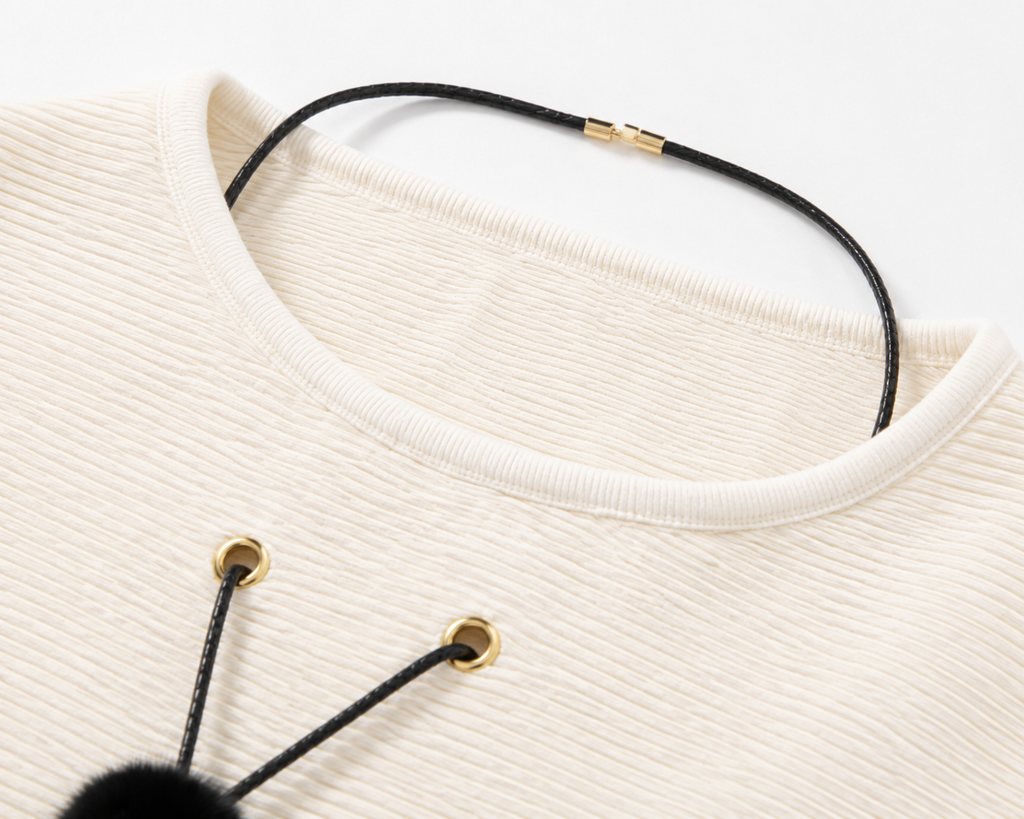 Maglia a Maniche Ampia con Collana Inclusa | Stile Casual