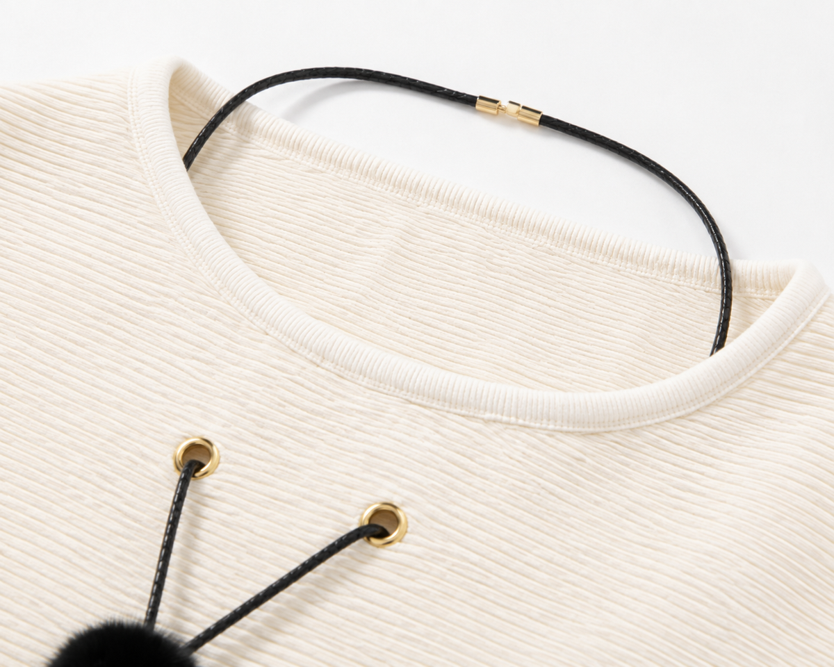 Maglia a Maniche Ampia con Collana Inclusa | Stile Casual