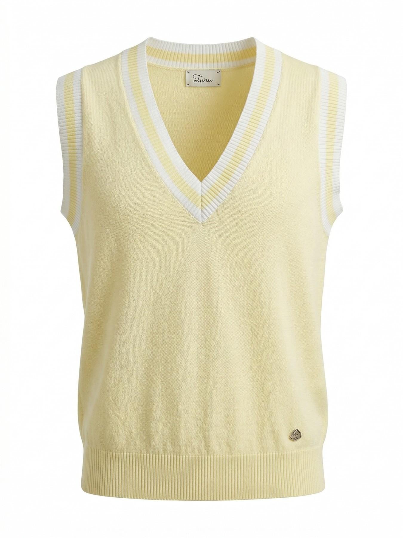 URBANREVERSE Women Knit Vest V Neck Sleeveless Top Soft Viscose Blend Lightweight Layering Preppy Chic Minimal Style Casual Outfit Elegant Basic Fashion Trend Everyday Wear Made in Italy
