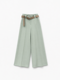 URBANREVERSE Women Straight Leg Pants High Waist Tailored Smoking Style Trousers Elegant Minimal Chic Belted Design Lightweight Fabric Office Wear Casual Smart Outfit Modern Fashion Trend Made in Italy
