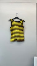 URBANREVERSE Women’s French Girl Striped Tank Top Fitted Stretch Knit Minimal Chic Sleeveless Top Casual Summer Basic Slim Fit Stripe Pattern Everyday Fashion Soft Lightweight Layering Essential Comfortable Made in Italy Brown