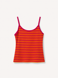 URBANREVERSE Women Girl Striped Camisole Top Slim Fit Stretch Tank Top Minimal Chic Sleeveless Basic Soft Knit Casual Summer Top Fashion Lightweight Bodycon Stripe Cami  Layering Essential Streetwear Cute Feminine Made in Italy Vivid color