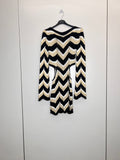 URBANREVERSE Women Crochet Beach Cover Up Dress Metallic Chevron Knit Cut Out Waist Maxi Swim Cover Up Long Sleeve Resort Dress Beachwear Bikini Summer Holiday Dress  Boho Elegant Made in Italy