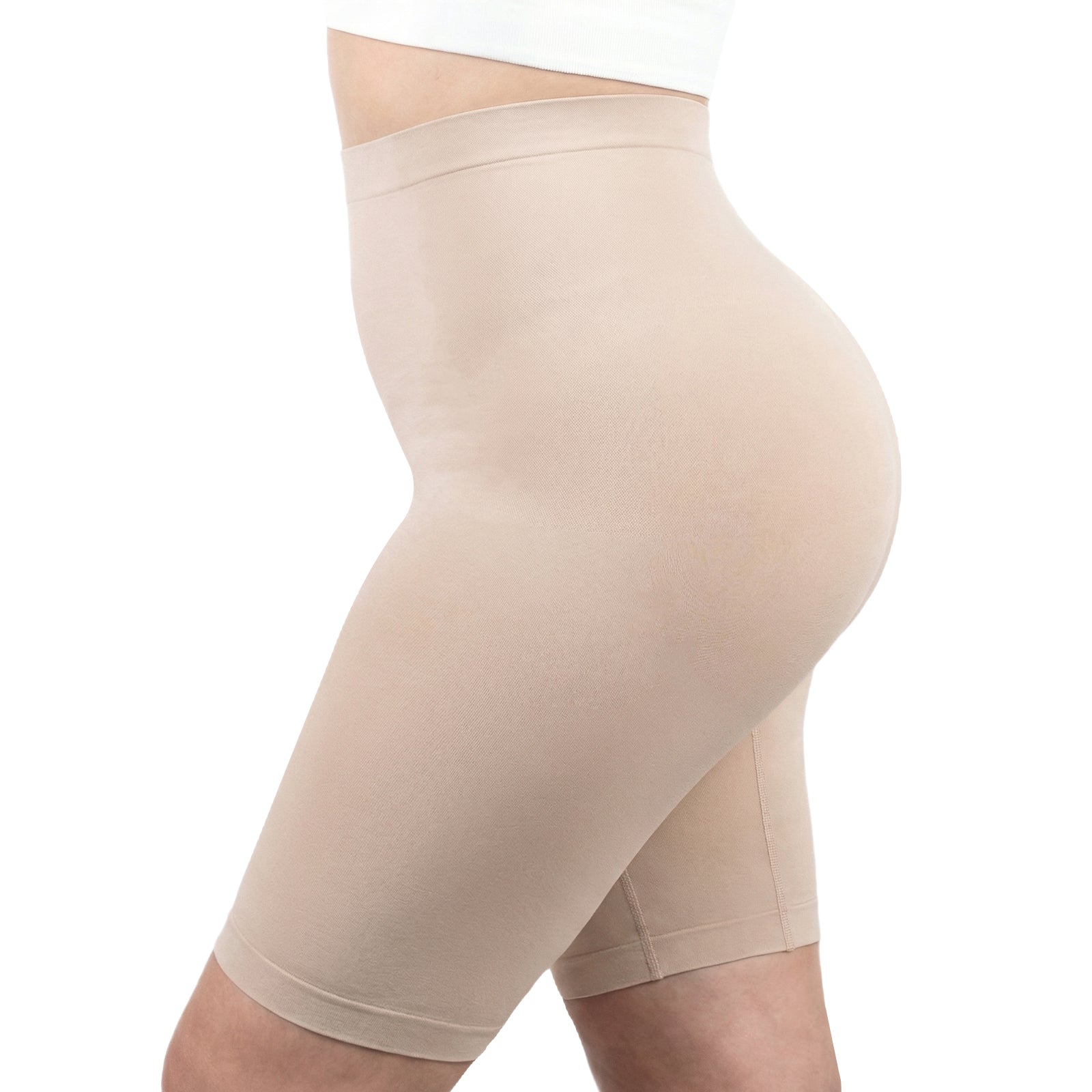 UC Women's Nude High-Waisted Seamless Shaping Shorts, High Elastic Yoga Pant, Anti-Rash Comfortable Innerwear, Safe and Stylish