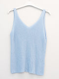 URBANREVERSE Women Metallic Knit Tank Top Lightweight Shimmer Sleeveless Top Minimal Chic Sparkling Summer Knitwear Elegant Casual Party Layering Top Relaxed Fit Made in Italy