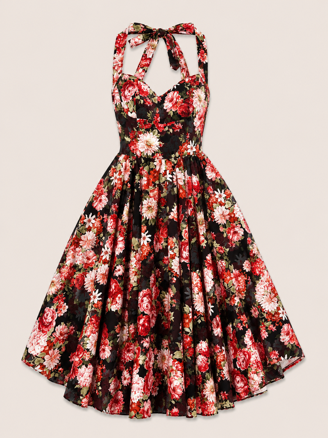URBANREVERSE Women Printed Midi Dress Tie Shoulder Sundress Bustier Summer Dress Adjustable Straps Button Front Dress Floral Polka Dot Lemon Scenic Natural Landscape Print Elegant Holiday Beach Made in Italy