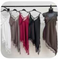 URBANREVERSE Lace Asymmetric Slip Dress Women Satin Night Dress Spaghetti Strap Lace Trim Dress Elegant Sexy Lingerie Style Mini Dress Party Club Outfit Chic Soft Fabric Summer Dress Made in Italy