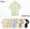 URBANREVERSE Women Knit T Shirt Short Sleeve Soft Viscose Blend Lightweight Breathable Slim Fit Minimal Elegant Basic Top Everyday Wear Casual Chic Layering Essential Refined Style Made in Italy