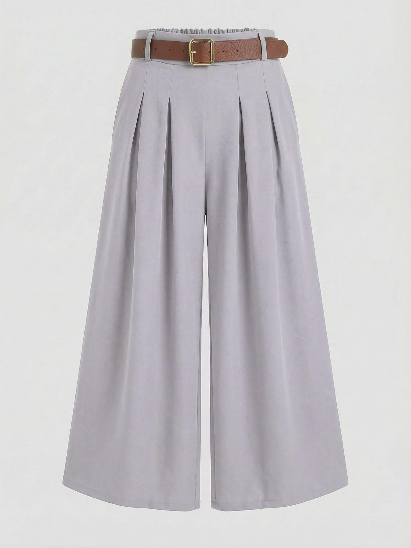 URBANREVERSE Pleated Palazzo Pants with Belt High Waist Wide Leg Flowy Elegant Trousers Chic Fashion Tchic Viral TikTok Outfit Old Money Style Quiet Luxury Minimal Chic Pinterest Outfit Clean Girl Aesthetic Trendy Women Fashion 2026 Made in Italy