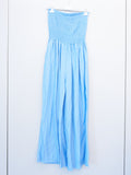 URBANREVERSE Women Strapless Jumpsuit Wide Leg Palazzo Fit Smocked Bandeau Jumpsuit Lightweight Summer Outfit Relaxed Minimal Chic Casual Vacation Beachwear Flowy Loose Fit Made in Italy