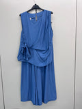 URBANREVERSE Women Two Piece Co Ord Set Sleeveless Asymmetric Wrap Top Wide Leg Pants Relaxed Minimal Outfit Casual Chic Summer Lounge Set Soft Flowing Everyday Wear Made in Italy