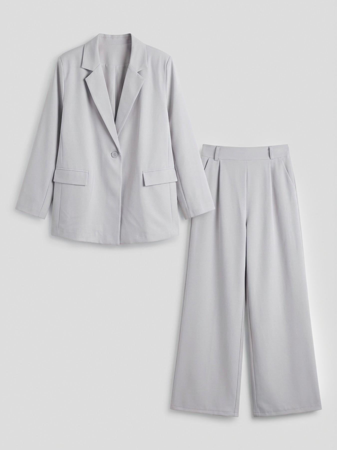 URBANREVERSE Two Piece Tailored Suit Oversize Set Blazer Wide Leg Pants Coord Tailleur Elegant Minimal Chic Fashion Tchic Relaxed Fit Smart Casual Office Fluid Silhouette Lightweight Coordinated Set Womenswear Woman Spring Summer 2026 Made in Italy