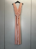 URBANREVERSE Women’s Sleeveless Pleated Jumpsuit Deep V Neck Wide Leg Jumpsuit Elegant Flowing Palazzo Style Belted Waist Minimal Luxury Soft Stretch Evening Party Chic Sophisticated Summer Occasion Outfit Lightweight Fashion Made in Italy