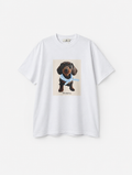 URBAN REVERSE Tshirt Regular Fit Cotton Graphic dachshund Dog Print Soft Stretchy Comfortable Casual Minimal Style Daily Wear Basic Tee Clean Look Breathable Fabric Easy Outfit Versatile Streetwear Made in Italy