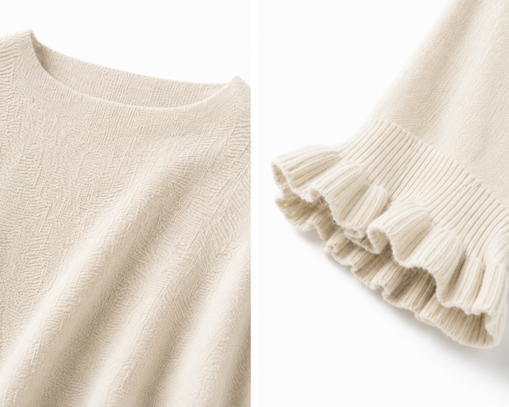 Maglia Loose a Maniche Svasate con Balze | Stile Casual
