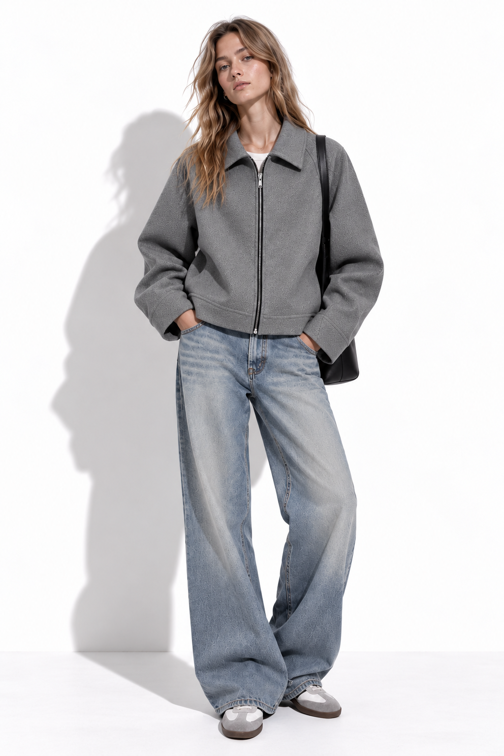 Giacca con Zip e Collo a Risvolto | Stile Casual