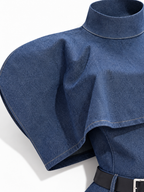 Completo in Denim con Top a Mantella e Shorts | Stile Moderno