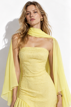 Abito Maxi Senza Spalline con Scialle | Stile Elegante