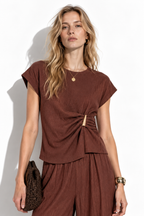 Completo Tessuto con Top e Pantaloni Largo | Look Casual Chic