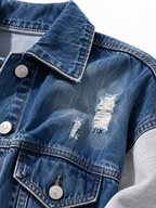 Giacca in Denim con Maniche Felpa | Stile Casual