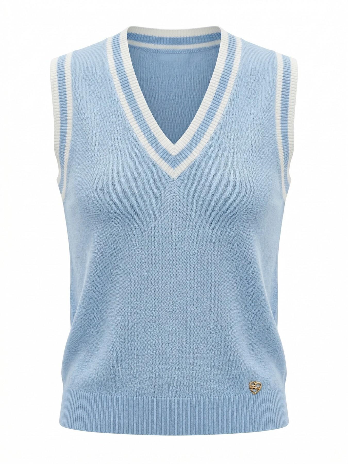 URBANREVERSE Women Knit Vest V Neck Sleeveless Top Soft Viscose Blend Lightweight Layering Preppy Chic Minimal Style Casual Outfit Elegant Basic Fashion Trend Everyday Wear Made in Italy