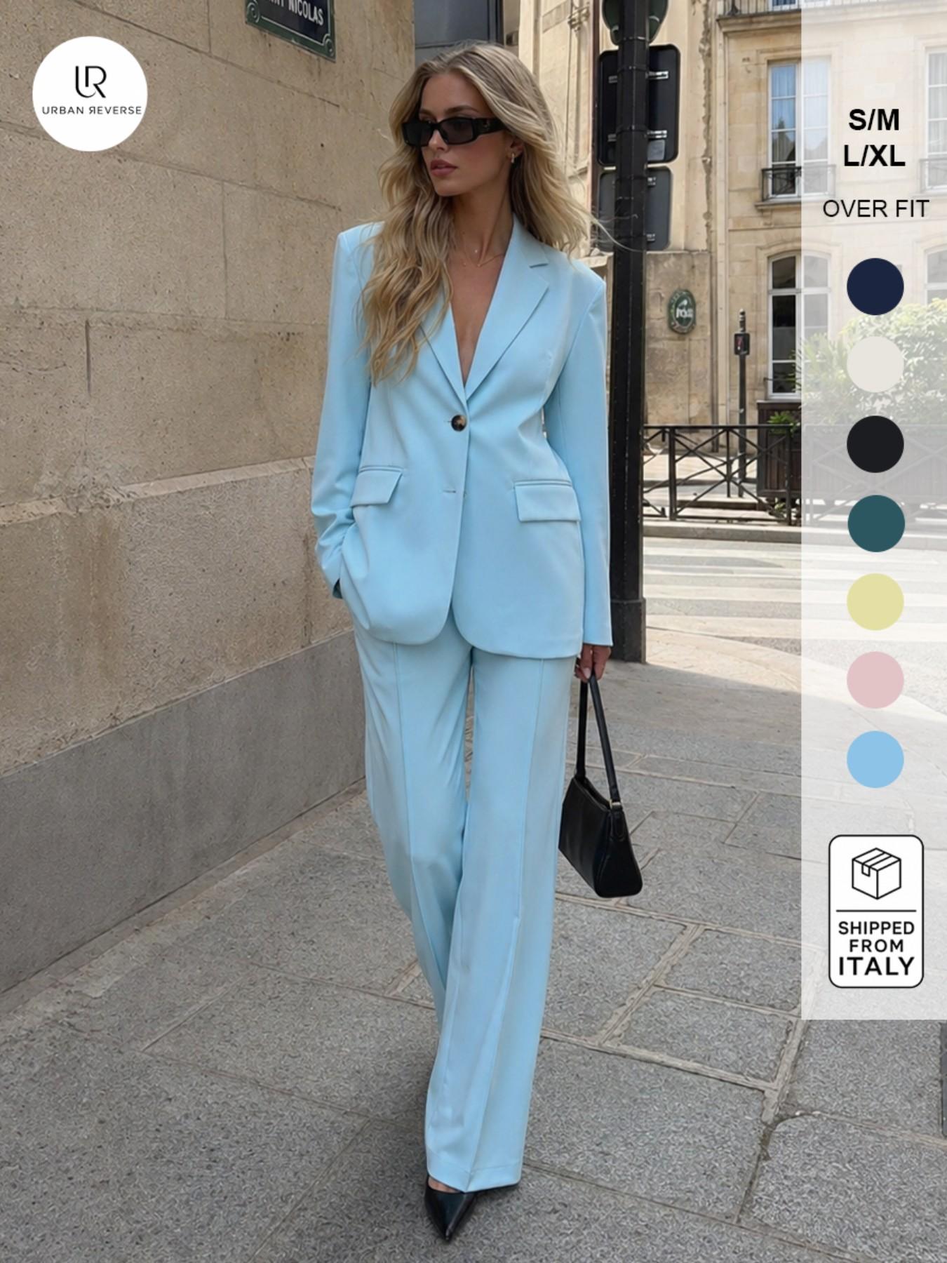URBANREVERSE Tailleur Set Blazer Trousers Women Suit Co Ord Set Elegant Suit Outfit Chic Minimal Blazer Pants Set Office Look Business Outfit Formal Wear Street Style Smart Casual TikTok Viral Fashion Trend Spring Summer Outfit Made in Italy