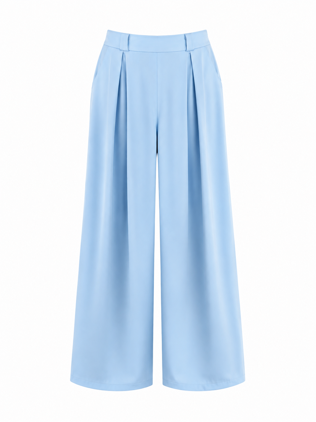 Pantaloni Palazzo a Vita Alta con Gamba Larga