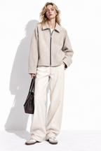 Giacca con Zip e Collo a Risvolto | Stile Casual