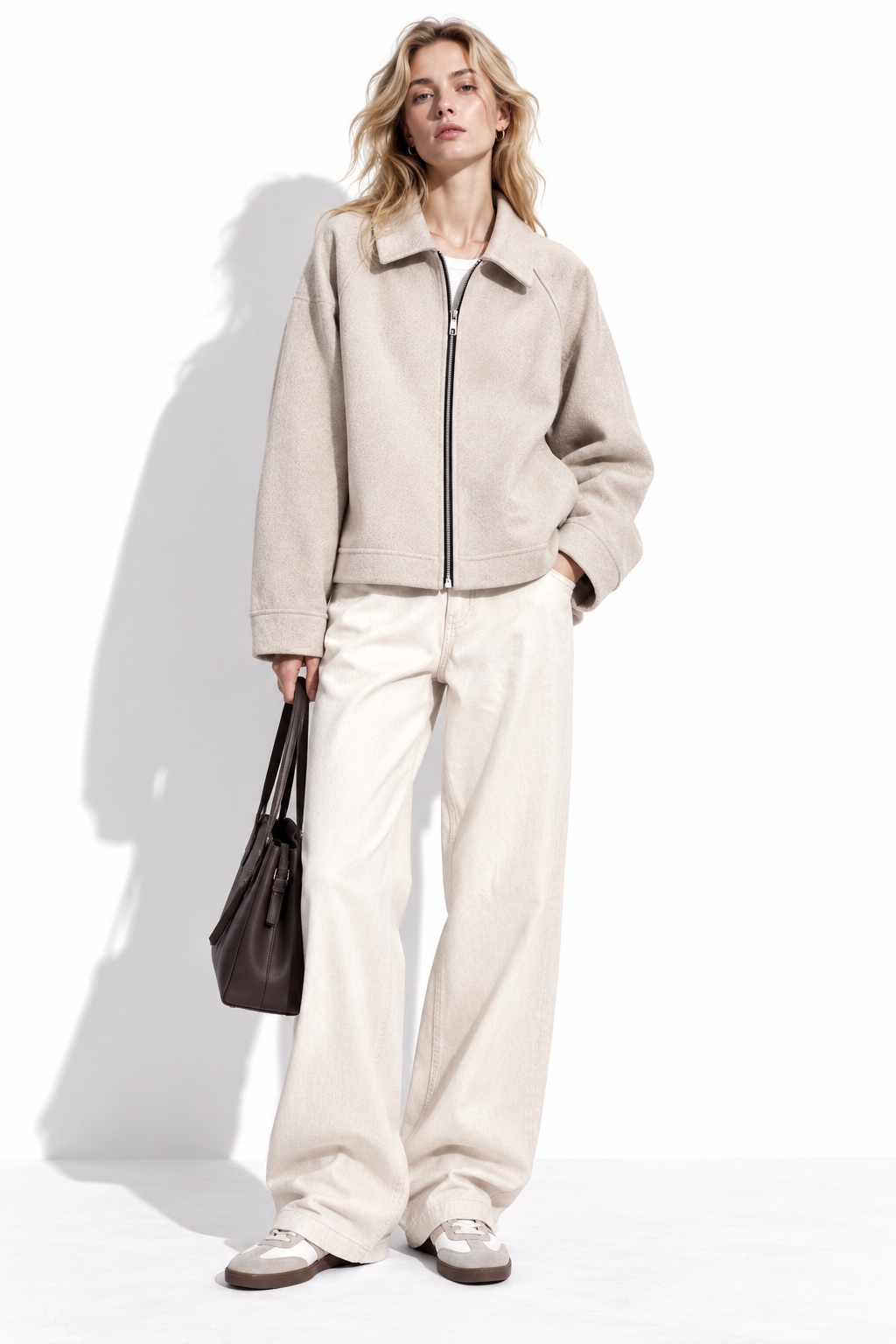 Giacca con Zip e Collo a Risvolto | Stile Casual