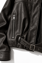 Giacca Corta in Finta Pelle con Cintura | Stile Moto