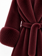 Cappotto Lungo in Pelliccia Finta con Cintura | Stile Invernale