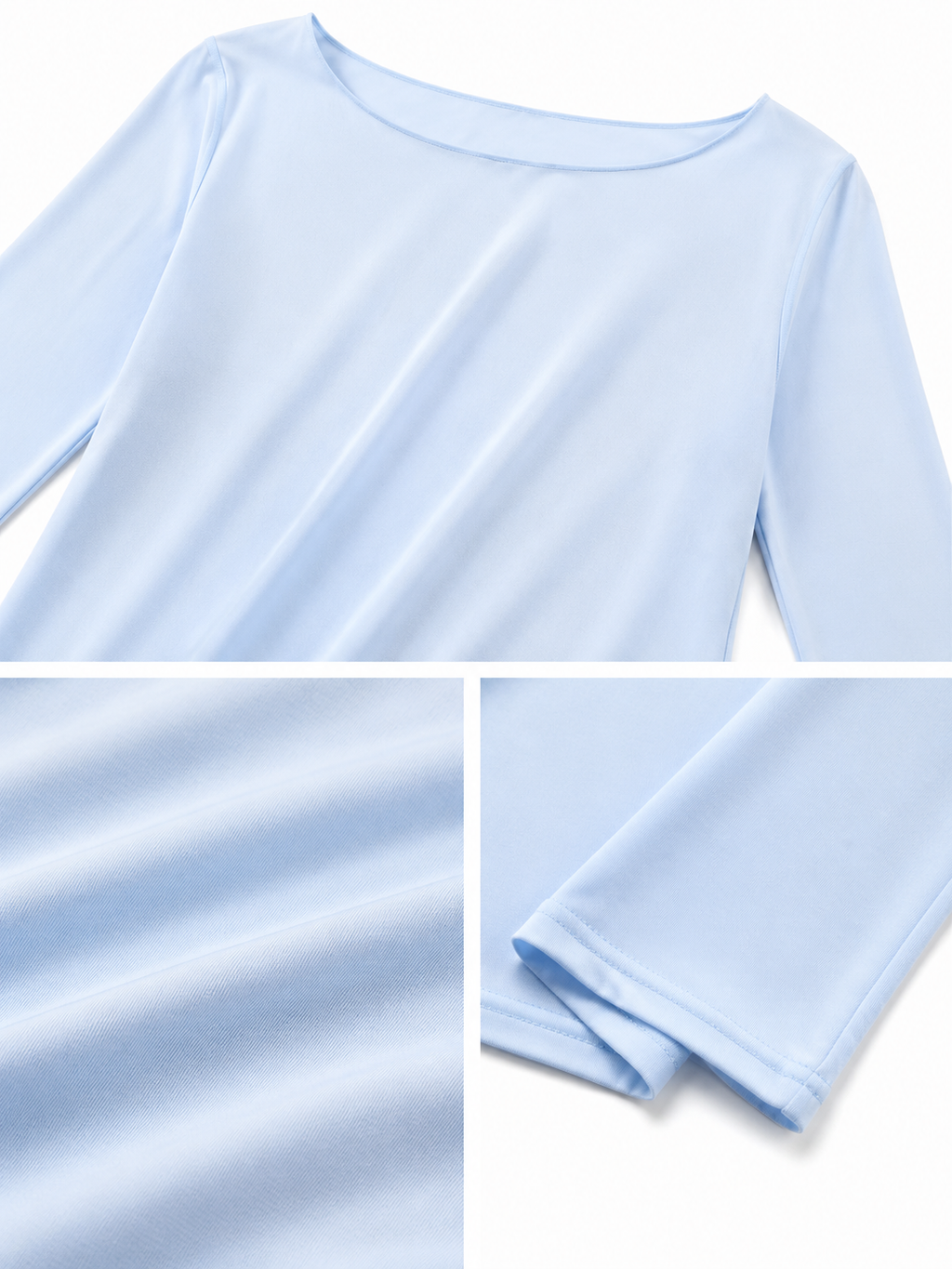 Maglia Aderente a Maniche Lunghe con Scollo a Barca