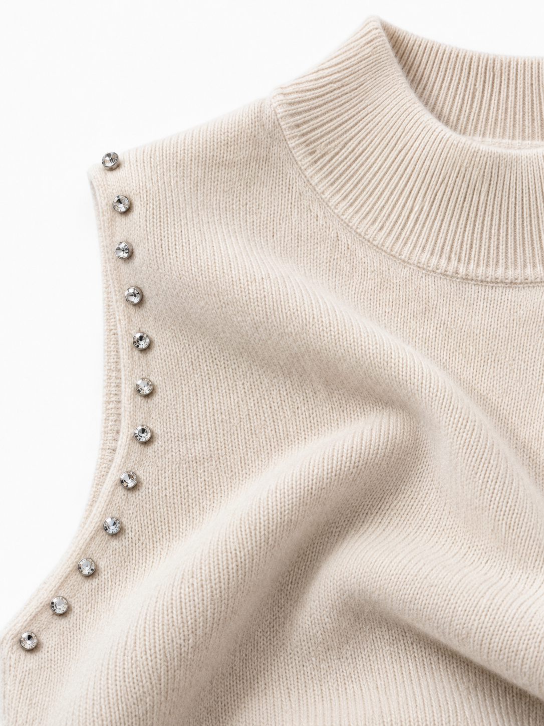 Top a Maglia Senza Maniche con Strass | Stile Elegante