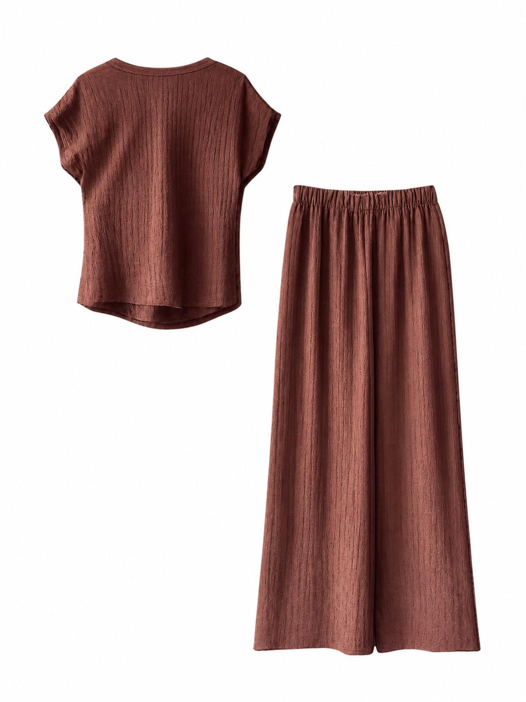 Completo Tessuto con Top e Pantaloni Largo | Look Casual Chic