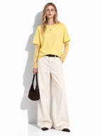 Maglia con Maniche in Pizzo e Girocollo